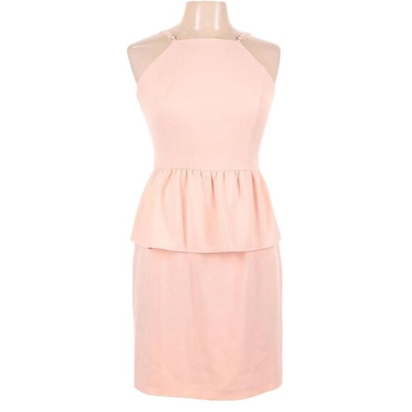 GIANNI BINI NWT Pale Pink Sleeveless Peplum Waist Dress 6 - Picture 1 of 10